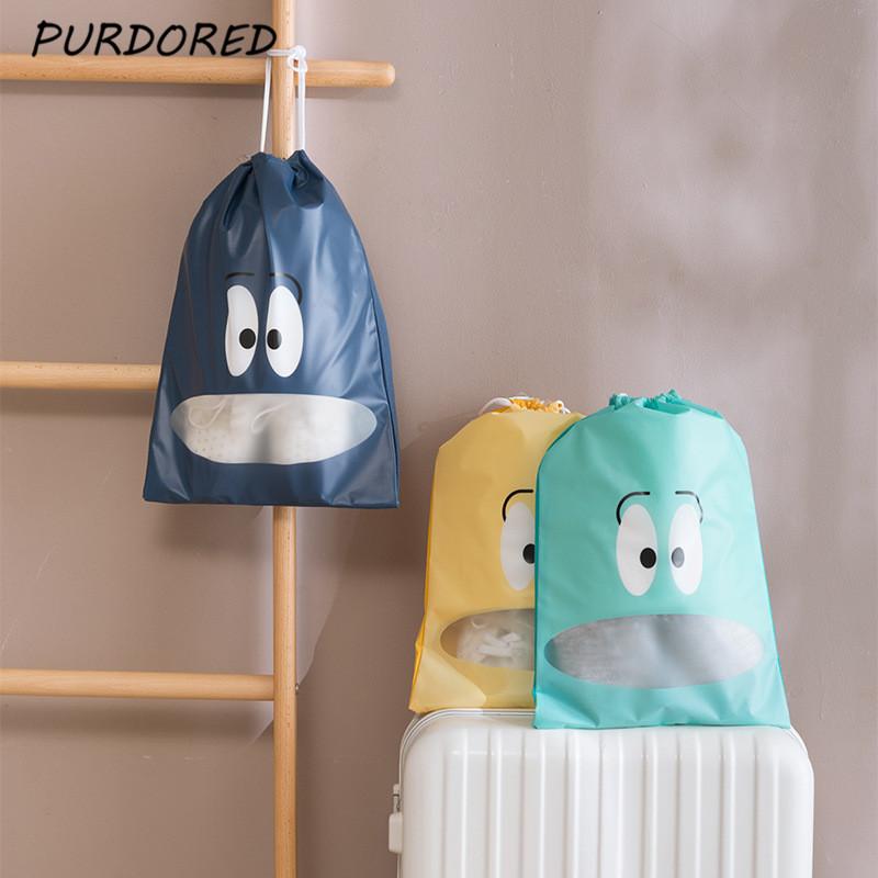 

PURDORED 5pcs/set Cartoon Storage Bag Waterproof Zipper Travel Socks Underwear Cloth Bag Cosmetic Organizer Toiletry Case, Green
