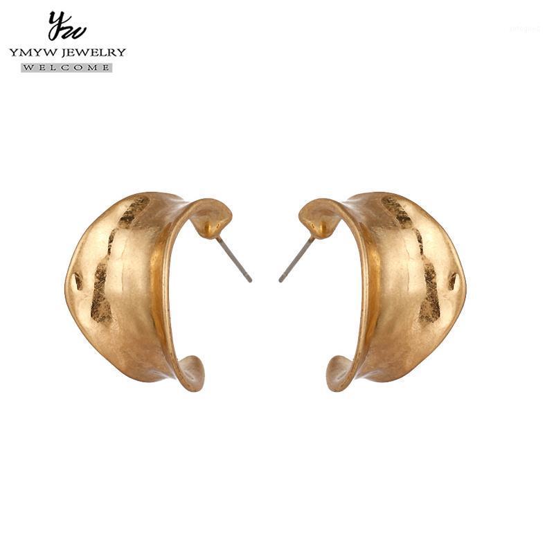 

Stud YMYW Vintage Golden Silvery Earrings C-Design Metal Charm Antique Temperament For Women Gift Brincos Oorbellen1