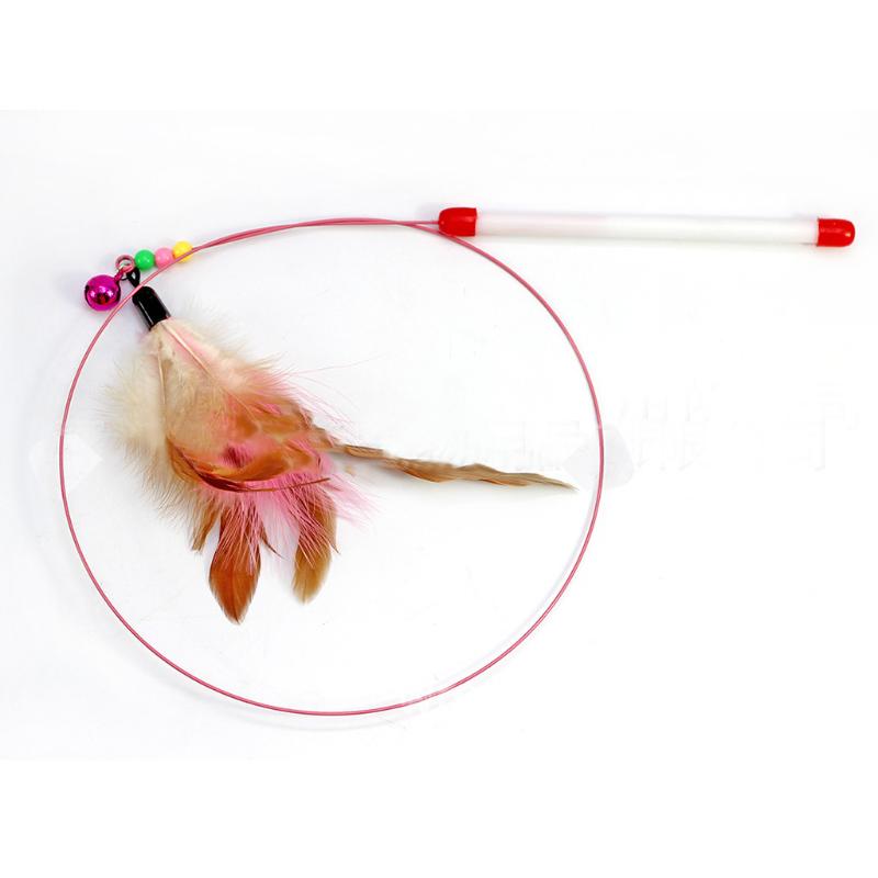 

1PC Cat Toys funny cat metal wire toy with feather bell funny juguetes para gatos jeu chat Katten Speelgoed yl