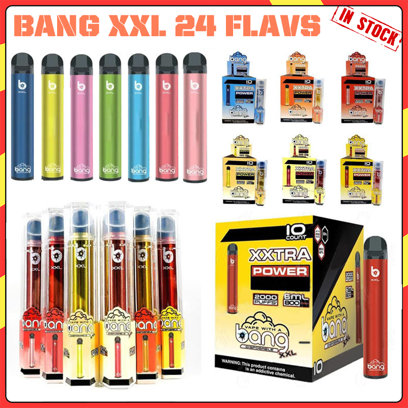 

TOP quality Bang XXL 2% 5% Ship Within 24hours Disposable E-cigarettes Vape Pen starter kit Device 2000 Puffs 800mAh Power Battery Pre-filled 6ml