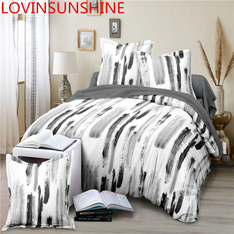 

LOVINSUNSHINE Comforter Bedding Sets King Duvet Cover Set Quilt Cover Set Queen Size # LJ201015, White gray