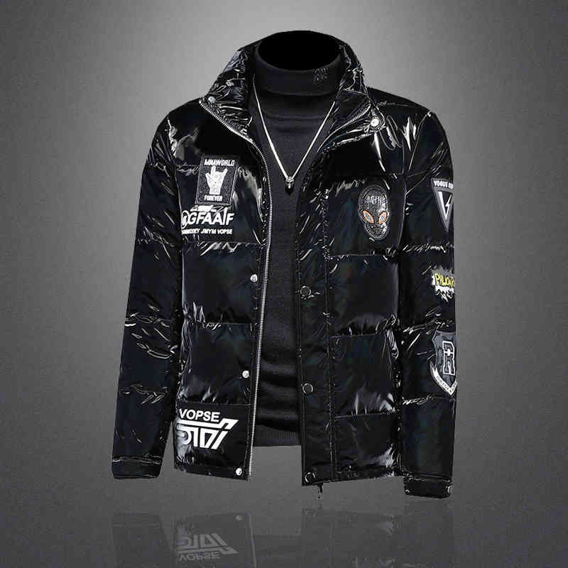 

Men's Down & Parkas 80 down winter jacket men's stand collar bright face short 3RBF, White