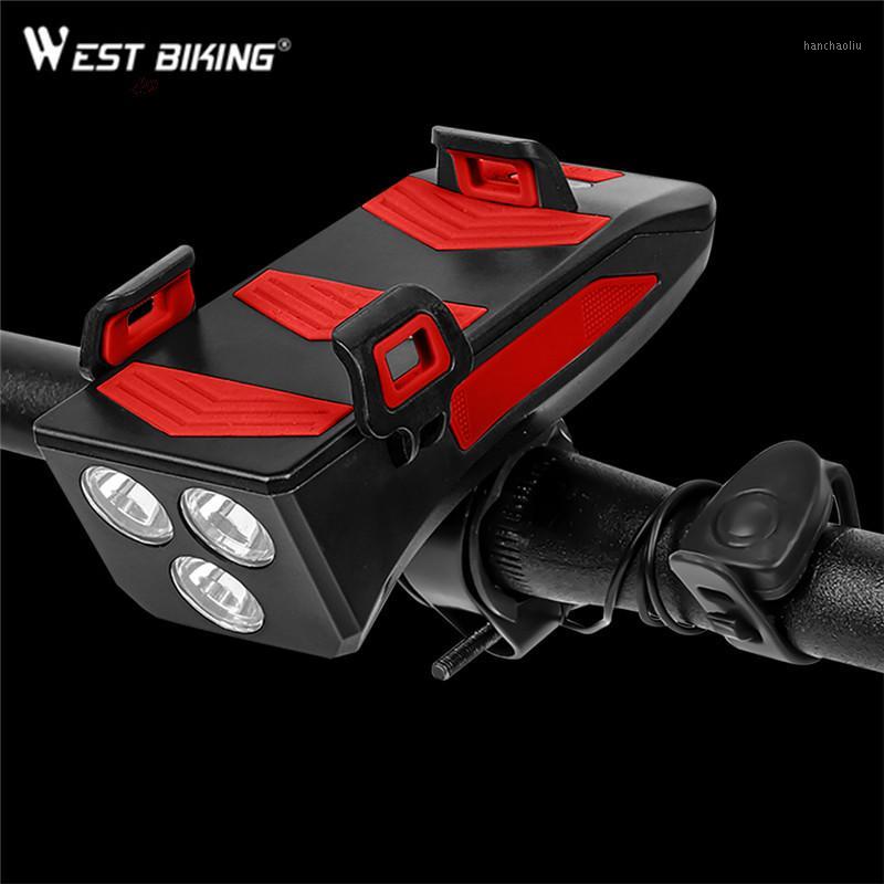 

WEST BIKING Bicycle MTB lamp 4 in 1 LED front light USB Rechargeable lantern Phone Holder Power Bank for Bike Cycling1