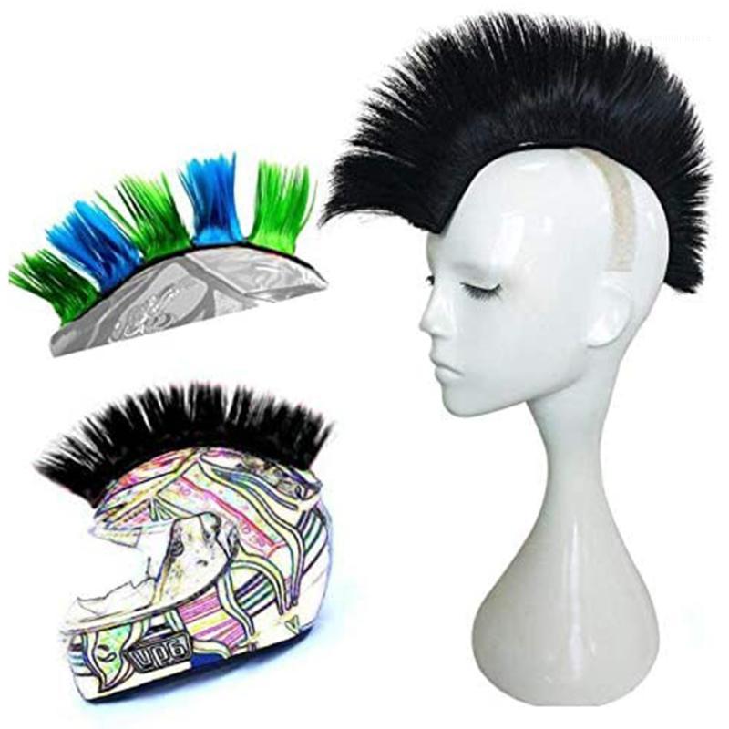 

Mohawk Reusable Synthetic Wigs Stick On Racing Outdoor Bicycle Universal Motorcycle Accessories Helmet Hawks Hair Sticker Solid1, Yellow
