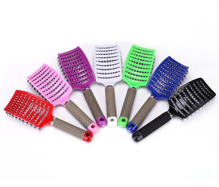 

Indispensable Kit for Women Hair Scalp Massage Comb Bristle & Nylon Hairbrush Wet Curly Detangle Hair Brush for Salon Hairdressing Styling T