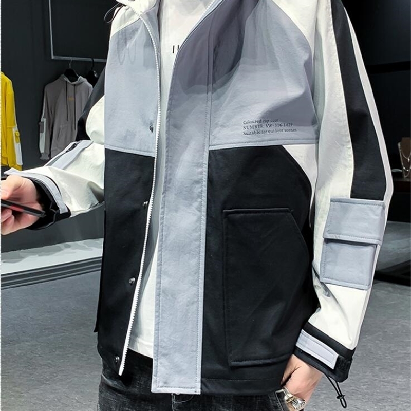 

2021 New Men Male Men's Winter Warm Cotton Jacket Slim Coat 4M2N, Sky blue