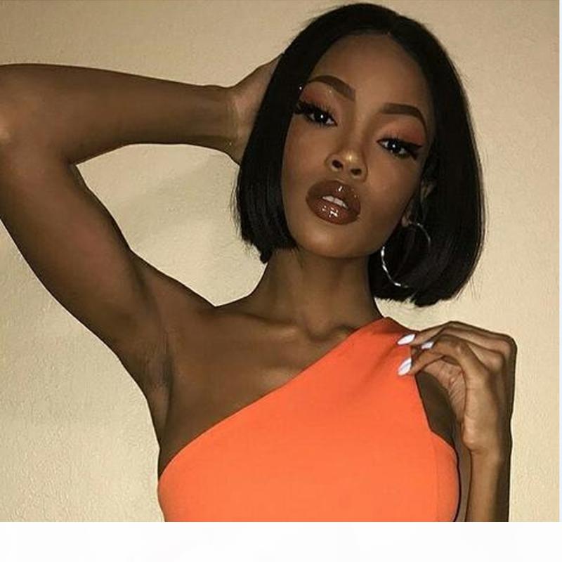 

4*4 Straight Bob Wig Human Hair Brazilian Hair 8-14 Inch Lace Closure Wig Pre Plucked Hairline For Black Women Lace Wigs, As pic