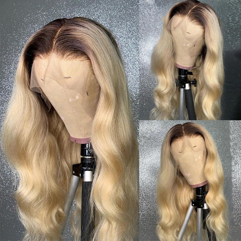 

Ombre Brown 13x4 Lace Front Human Hair Wigs Thick Full Density Blonde Body Wave Ombre 13x6 Lace Front Wig For Women, 13x4 lace front wig