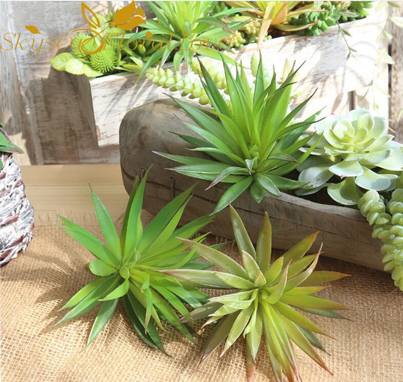 

Artificial flowers arrangrment Large flag leaf real touch flower fake micro - landscape Succulents decoration for home/wedding, Green