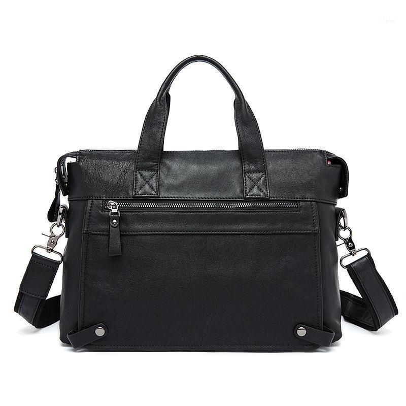 

Crazy Horse Leather Briefcases Men Genuine Leather Mens Shoulder Bags Male Handbag High Quality Men's Messenger Bag Crossbody1, Black