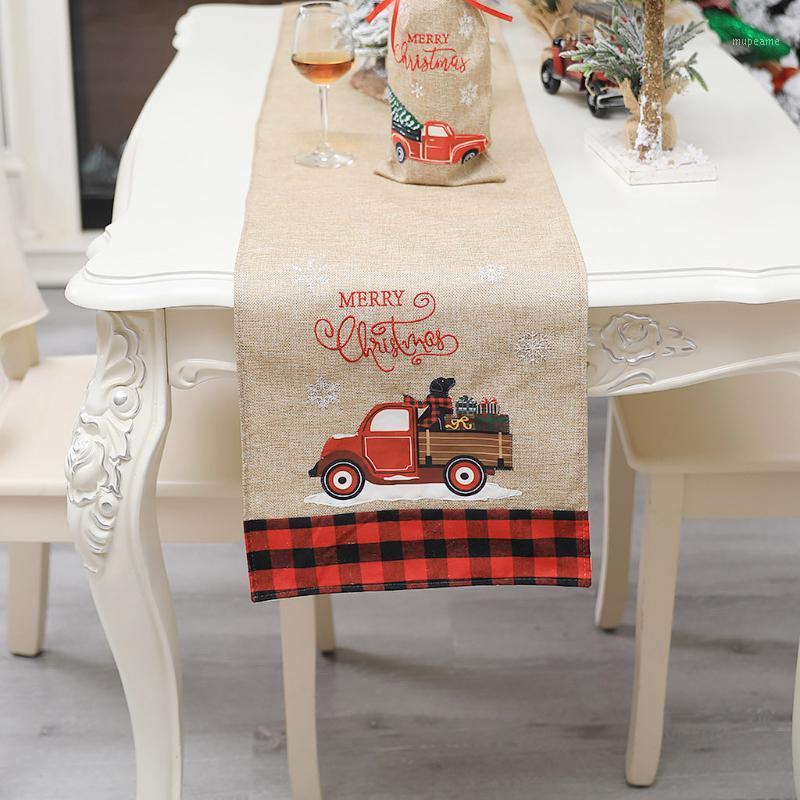 

New Design 1PCS Christmas Decoration Car Cartoon Pattern Tablecloth Creative Desktop Decoration Gift Decorations Accessories1