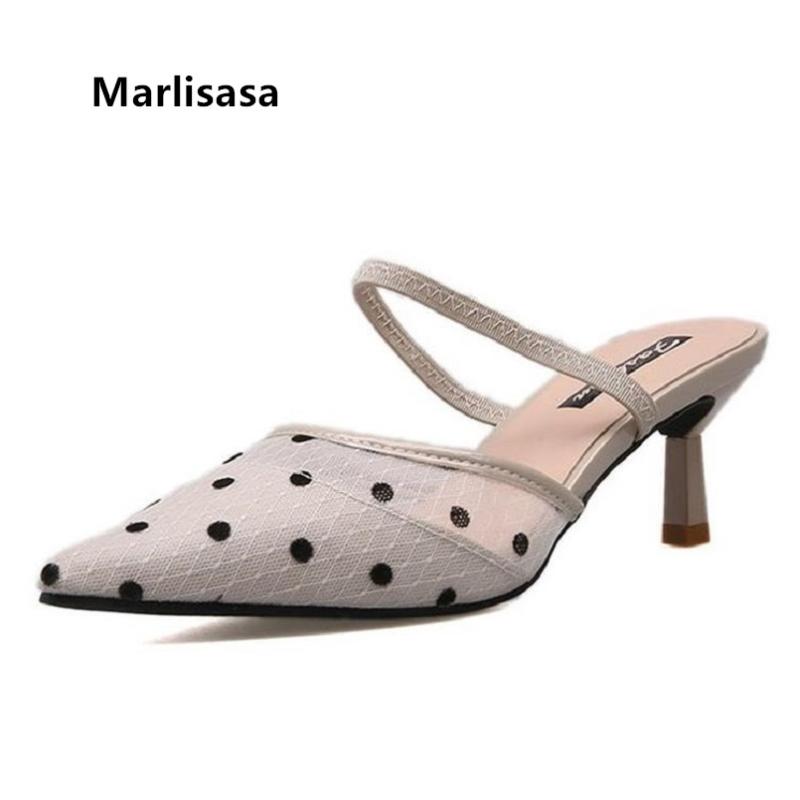 

Marlisasa Ladies Casual High Quality Light Weight Slip on High Heel Shoes Women Fashion Sweet Stiletto Vrouwen Pompen H5120