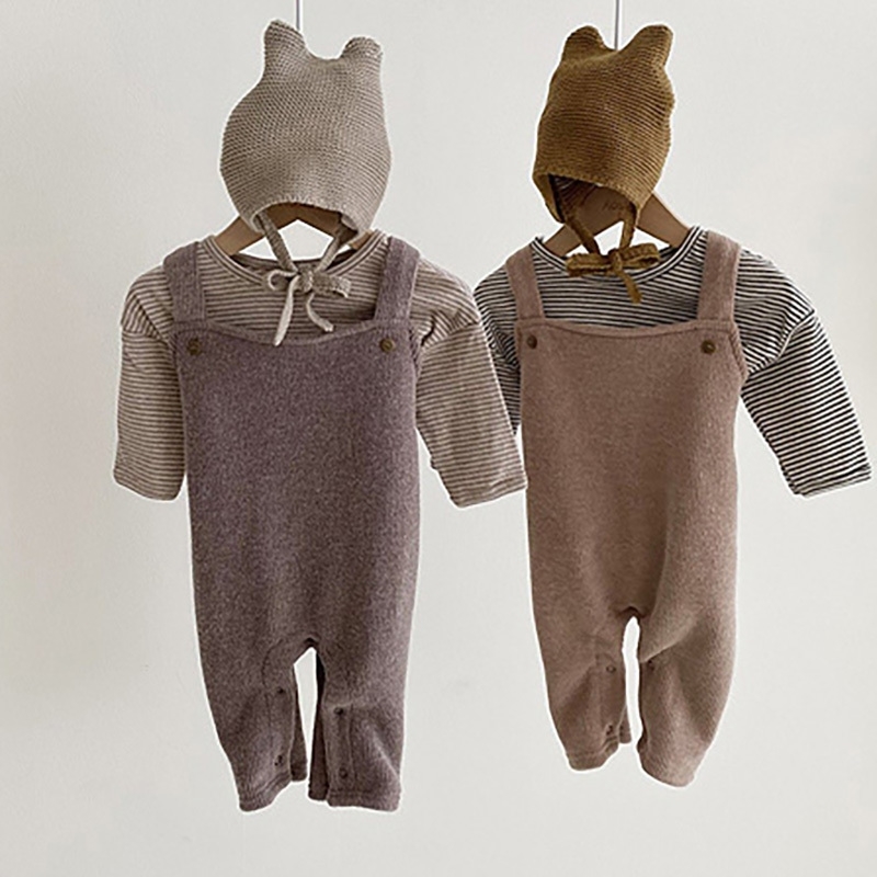 

MILANCEL baby rompers toddler girls overalls baby jumpsuit matched blouse infant boys clothing 201127, Black shirt