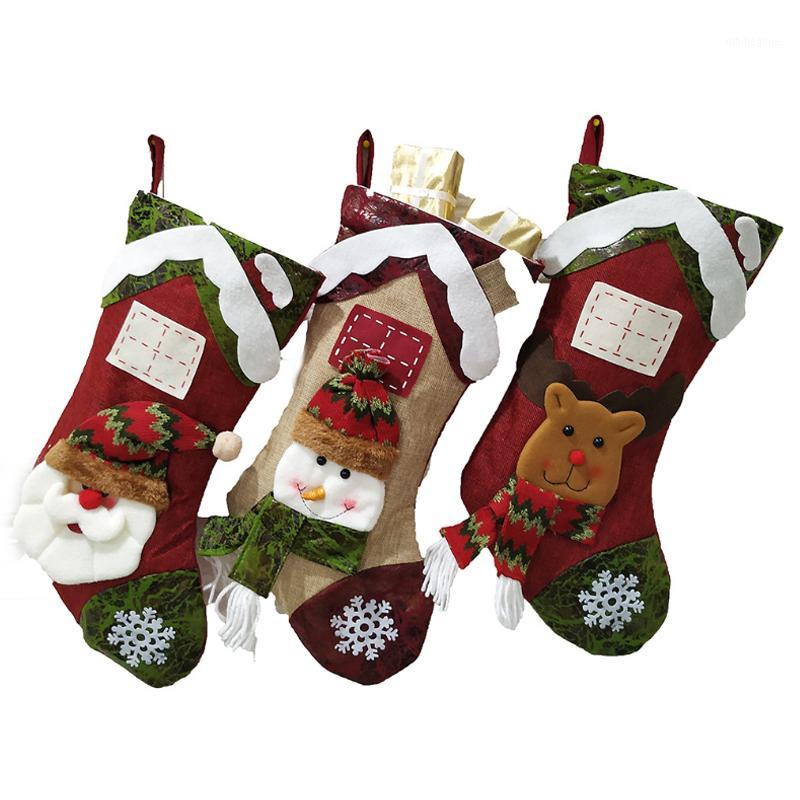 

2020 Christmas Decorations Christmas Gift Bags Santa Decoration Socks Santa Snowman Deer 3 Style1