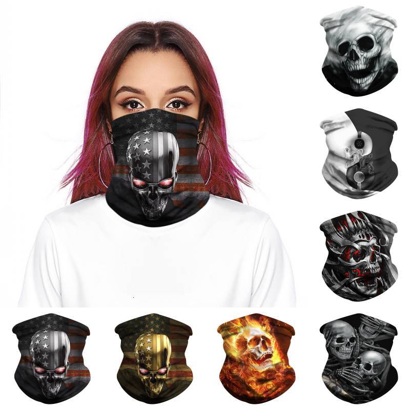 

DHL Shipping Skull Neck Gaiter Headband Face Cover Scarf Mouth Mask Bandanas UV Protection Balaclava Bandana for Women Men Kimter-L795FA