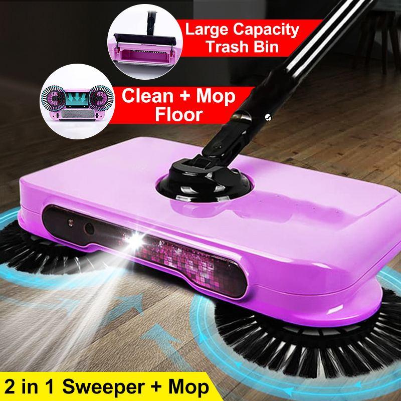 

2 in 1 Portable Stainless Steel Sweeping Machine Floor Dust Sweeper Mop Household Cleaning Hand Push Sweeper Broom Dustpan Mop