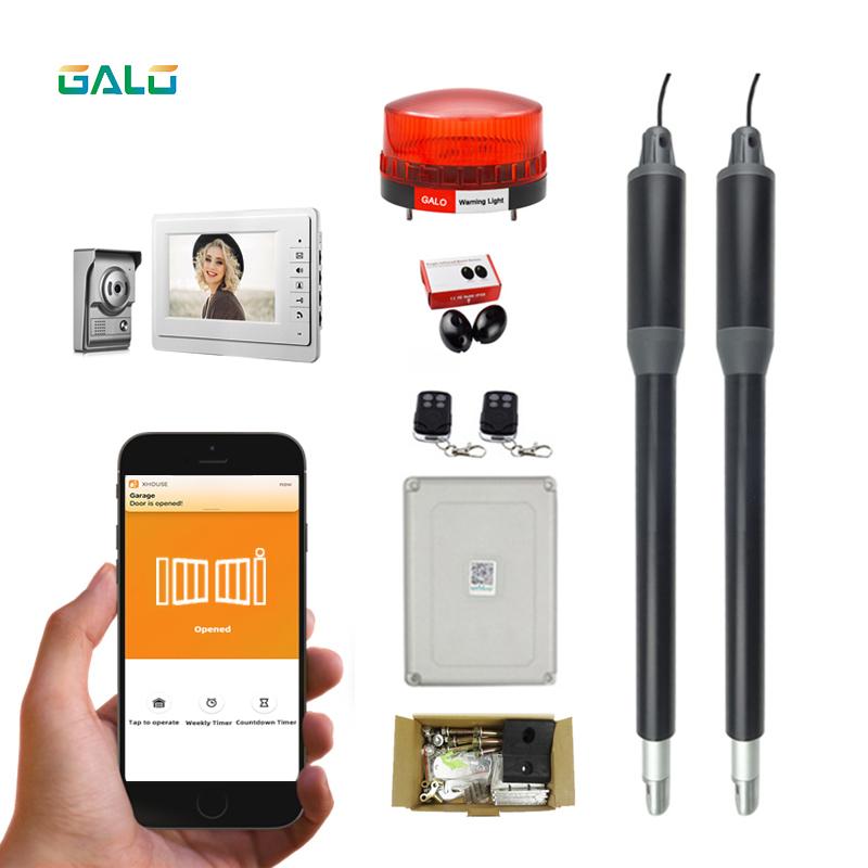 

Solar Dual Automatic Gate Opener Kit for Swing Gates Up to 15 Feet Door Intercom Access control system Optional