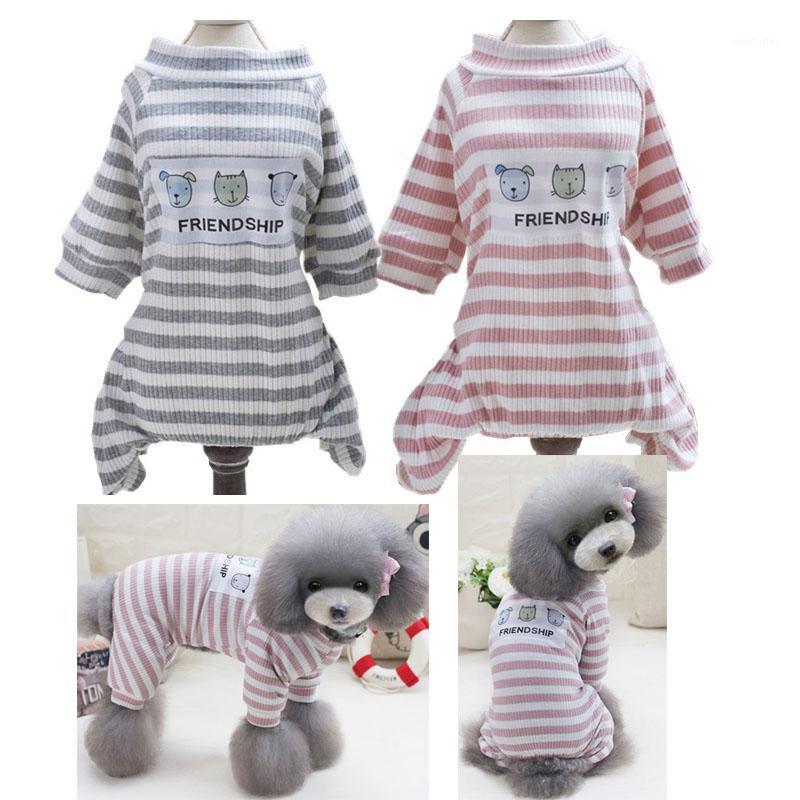

Dog Jumpsuit Striped Four-legged Pajamas Small Medium Pet Clothes Puppy Cat Vest Romper Clothing1, Gray