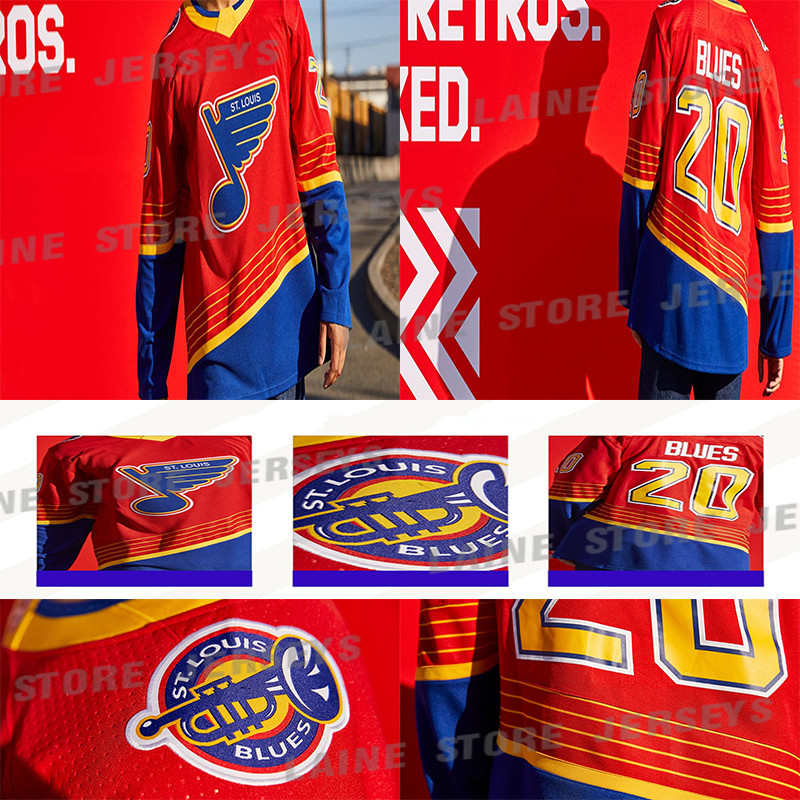 

St. Louis Blues 2020-21 Jersey 90 Ryan O'Reilly 91 Vladimir Tarasenko 47 Torey Krug 50 Binnington Hockey Jerseys, Black;red