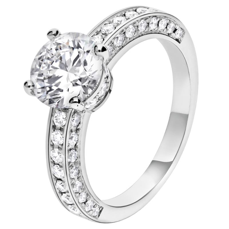 

Cluster Rings 18K Au750 White Gold Ring Women Wedding Anniversary Engagement Party Crown Round Moissanite Diamond Elegant Trendy Cute