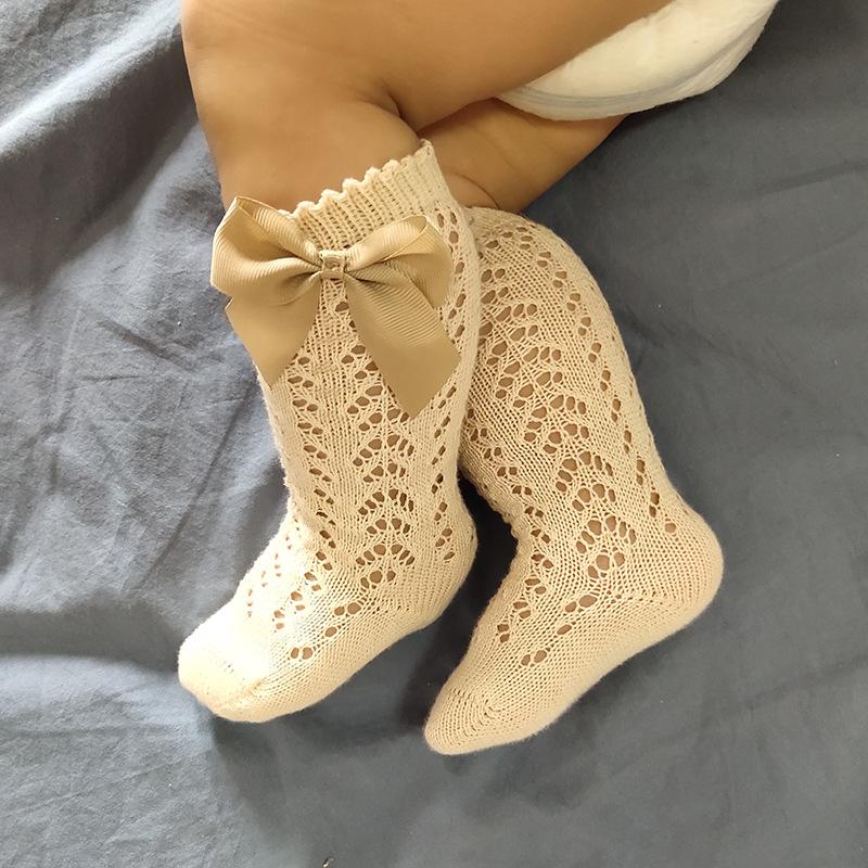

Girls Socks 2020 New Arrival 1-3Years Baby Cute Bow Hollow Knit Socks Fashion Summer Thin Socks Floor