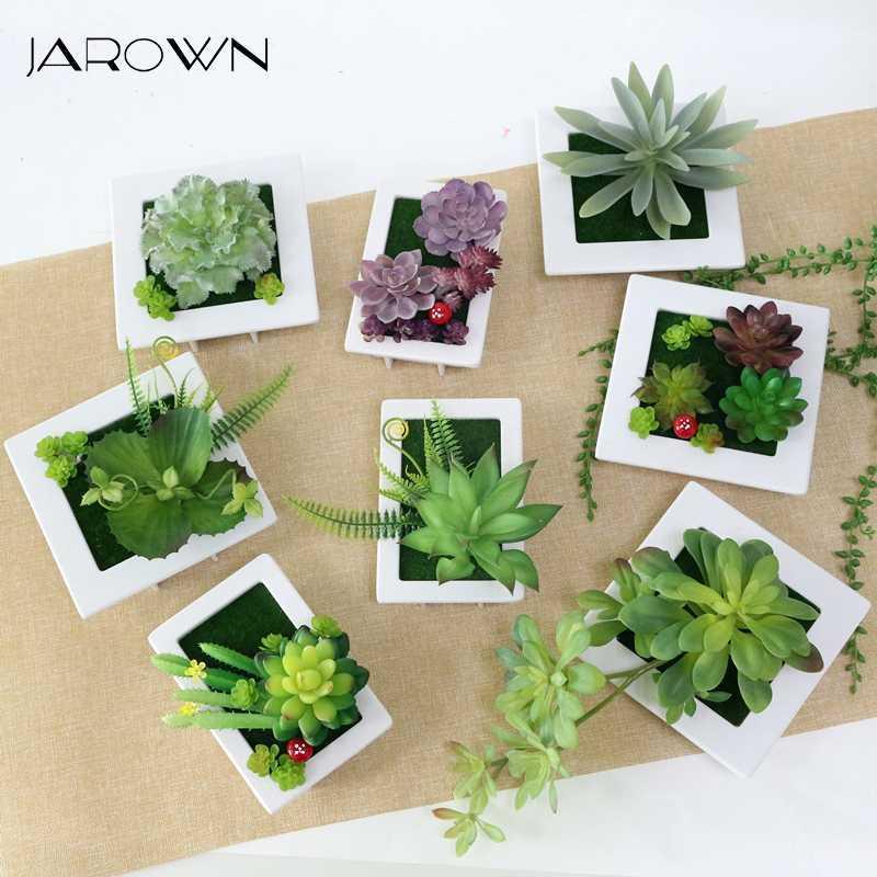 

JAROWN Artificial Succulent Plants DIY Small Picture Frame Set Simulation Fake Flower Home Wall Decorations Desktop Placement1