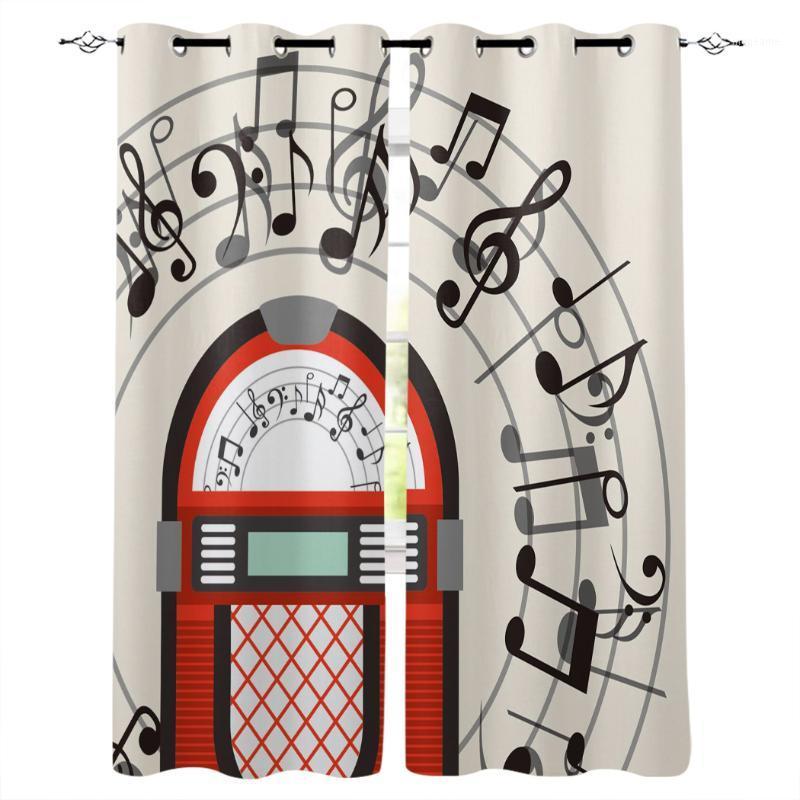 

Cd Case Music Note Retro Style Window Treatments Curtains Valance Room Curtains Large Window Curtain Living Room Bathroom Bed1, As pic