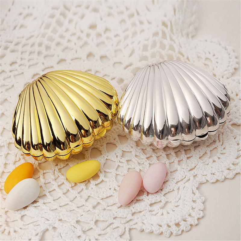 

1Pcs Creative Shell Candy Box Wedding Favor Candy Box Wedding Party Decoration Supplies Mini Jewelry 10x8x5cm