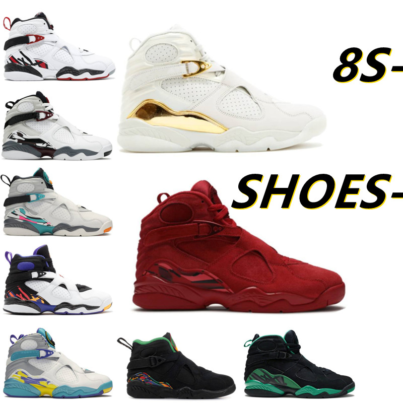 

2022 Top Quality 8 8s Basketball Shoes Alternate Aqua South Beach Take Flight Valentines Day White Aqua Black Cement Men Women Trainers Sneakers, Box