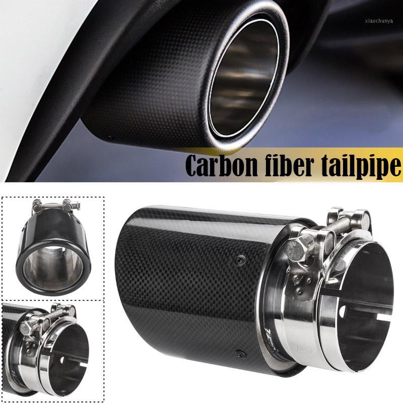 

Ak Car styling Exhaust Tail Pipes Glossy Carbon Muffler Tip Tail End Stainless Steel Curly black For1