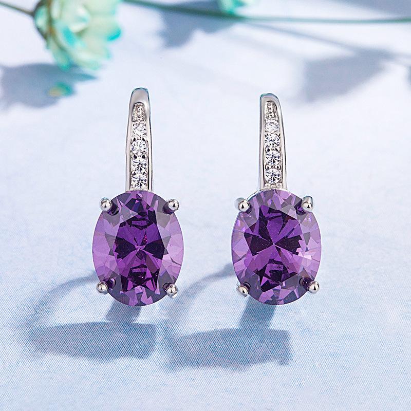 

Stud DIWENFU S925 Silver Sterling Amethyst Earring For Women Fine Aretes De Plata Ley 925 Mujer Orecchini Bizuteria Gemstone Box, Golden;silver