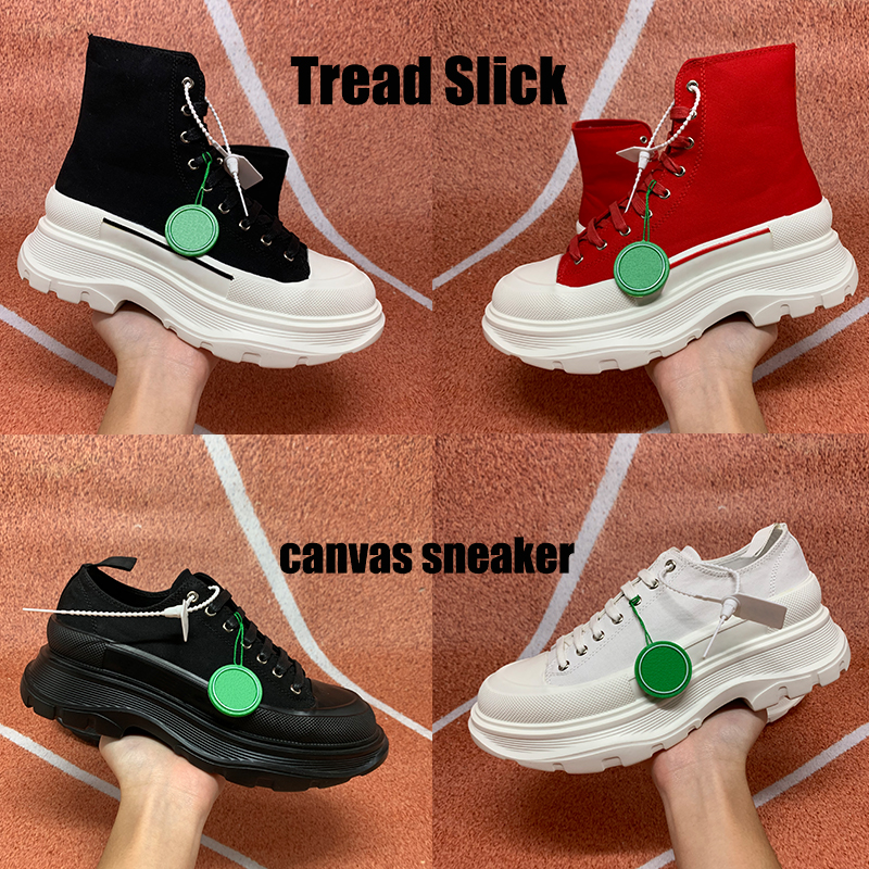 

2021 NEW platform Tread Slick canvas sneaker shoes high triple black royal red pink white fashion women running sneakers trainers US 4-10, 20 us dollars for box