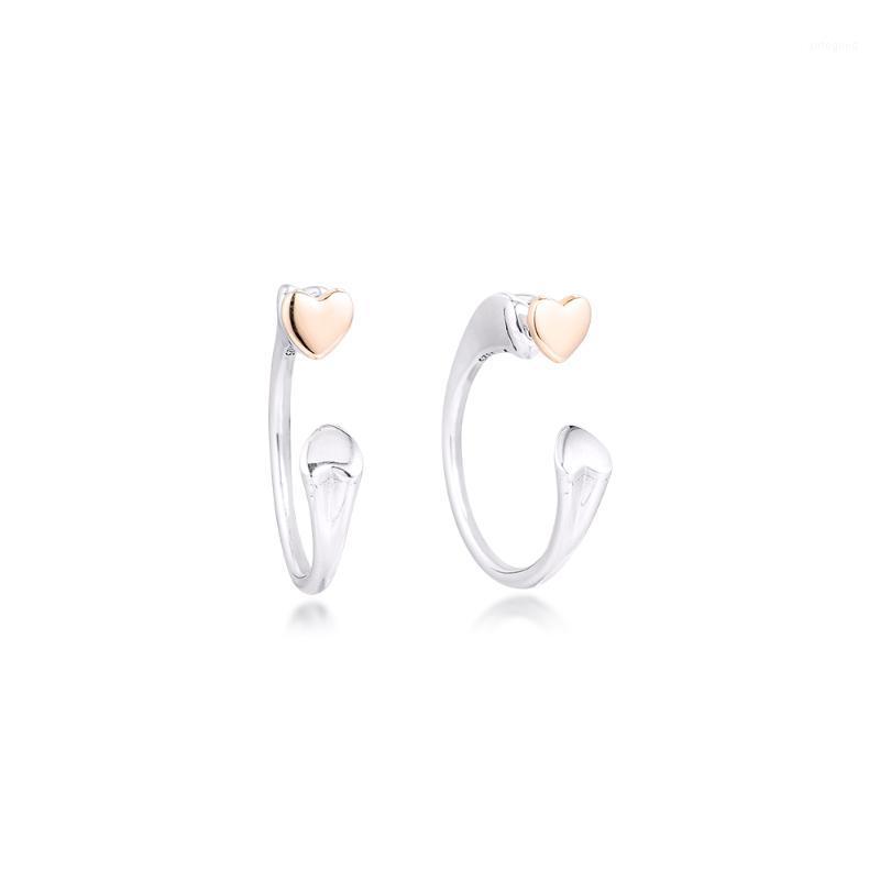 

Hoop & Huggie GPY Earrings For Women Two Hearts Earring Pendientes Kolczyki Earings Aretes Brincos 925 Sterling Silver Fashion Jewelry1