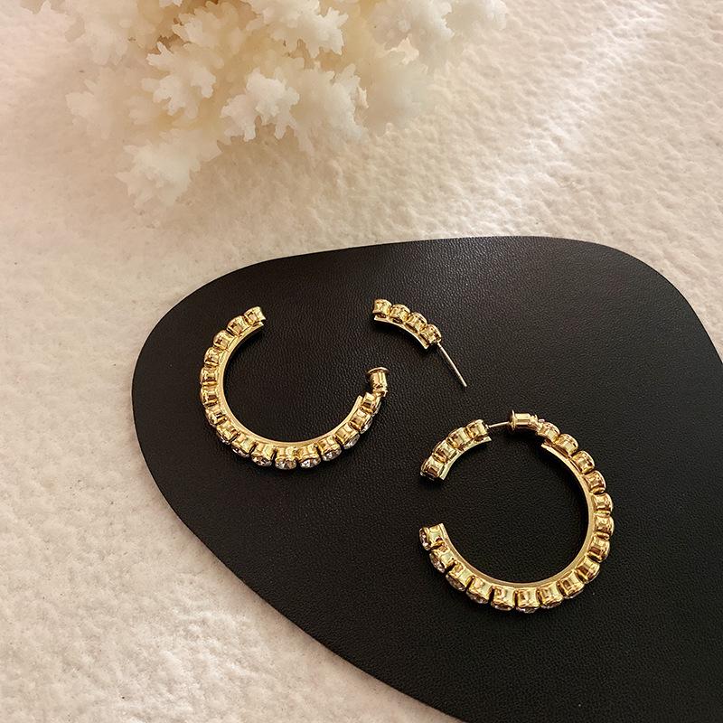 

Hot Zircon Earrings Crystal Earrings Big Hoop Metal Earring Women Gift Fashion Jewelry Korean Hot Sell Wedding Jewelery 2020