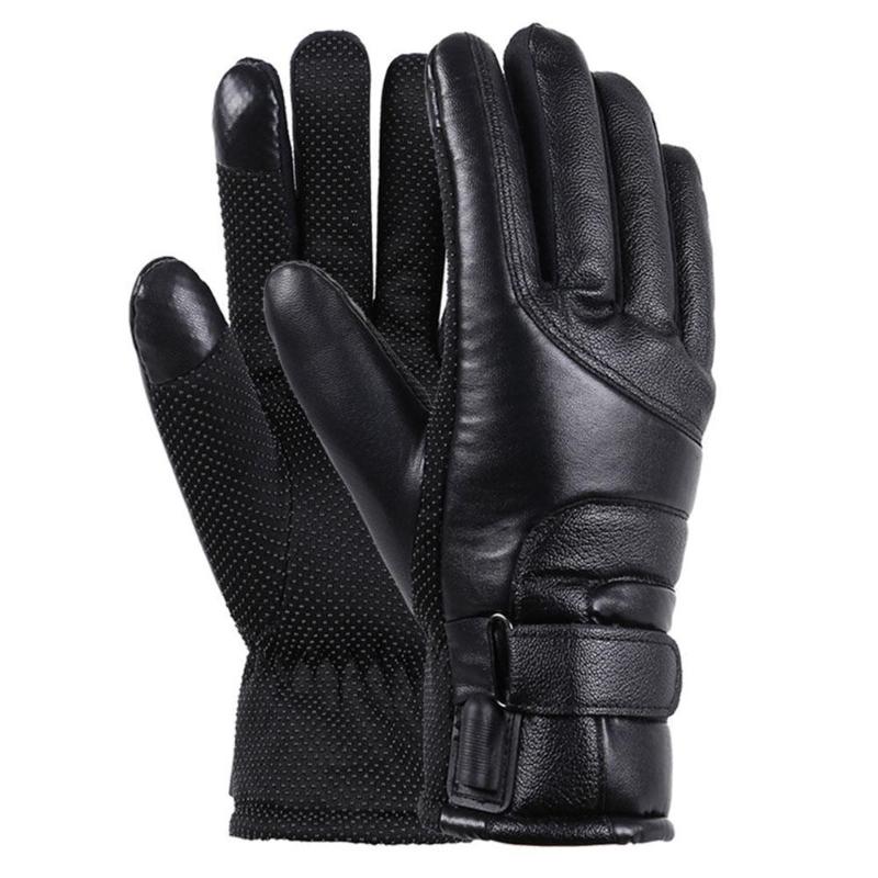 

Electric Heated Gloves PU Waterproof Warm USB Rechargeable Men Skiing For Smartphone Heated Electric Women Cycling Gloves G I4F0