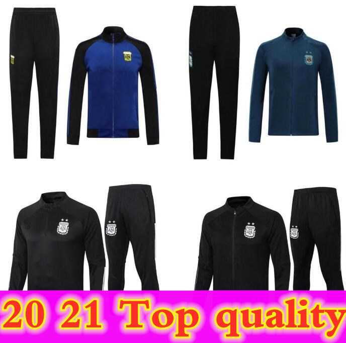 

2020 2021 Argentina football tracksuit jackets kits 20/21 Survetement MESSI DI MARIA KUN AGUERO DYBALA training suit soccer jacket set, Black