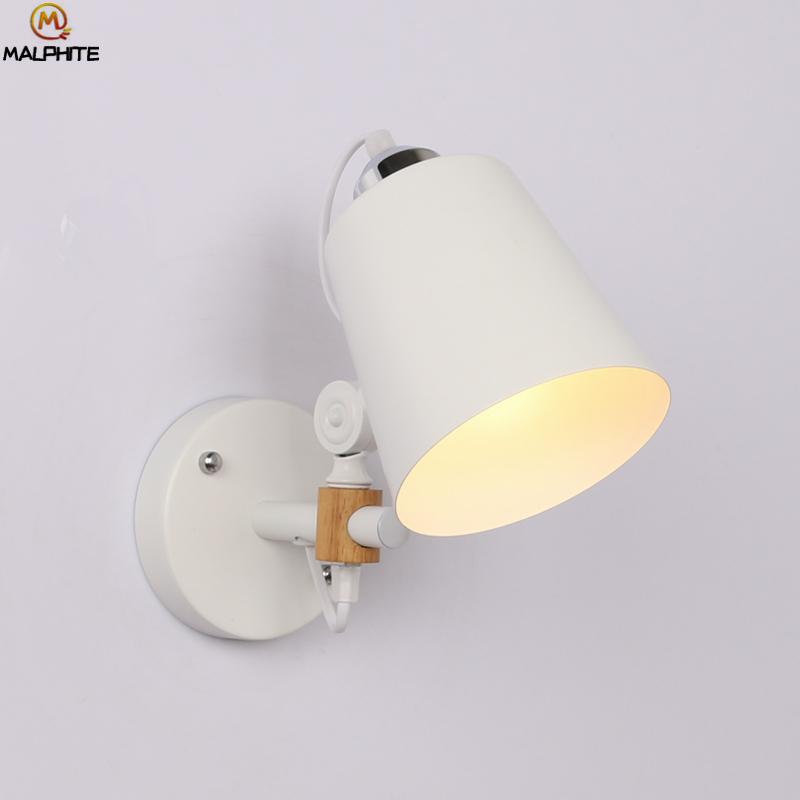 

Nordic White Iron Wall Lamp Bedroom Bedside Wall Light Modern Simple Living Room Luminaire Industrial Decor Lighting Lamp
