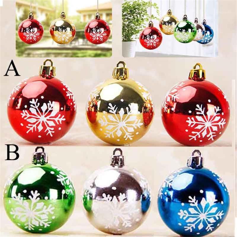 

6pcs Snowflake Christmas Balls Christmas Tree Decorations Plastic Glitter Baubles Tree Ornaments Balls1