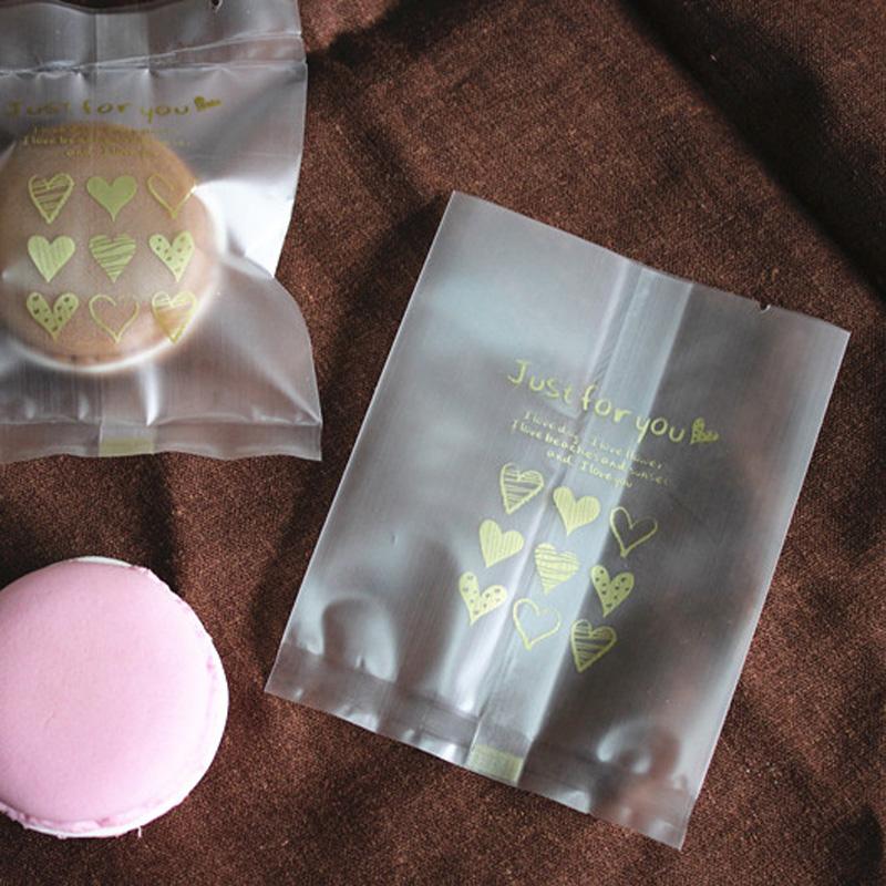 

Open Top translucent Heat seal Plastic Pouch for biscuits candy handmade soap DIY party gift bag