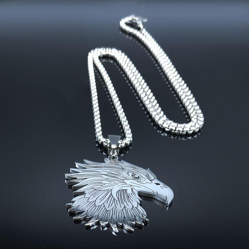 

2020 New Stainless Steel Jewish Eagle Necklace for Men Silver Color Necklaces Jewelry collar acero inoxidable mujer N3216S03
