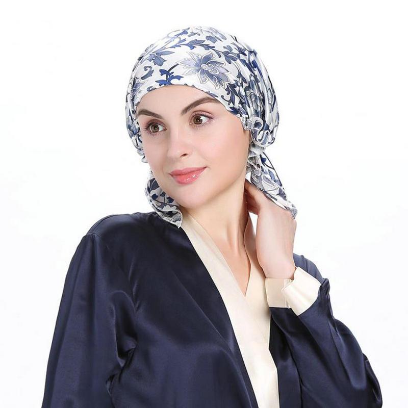 

Silk Night Cap Printing Shower Cap Female Hair Care Adult 100 Mulberry Silk Beauty China Type Home Hat