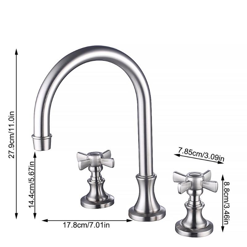 

3 Holes 2 Lever Hot Cold Water Home decoration (hard installation)/Sanitary facilities/Bathroom faucet/basin faucet180821306