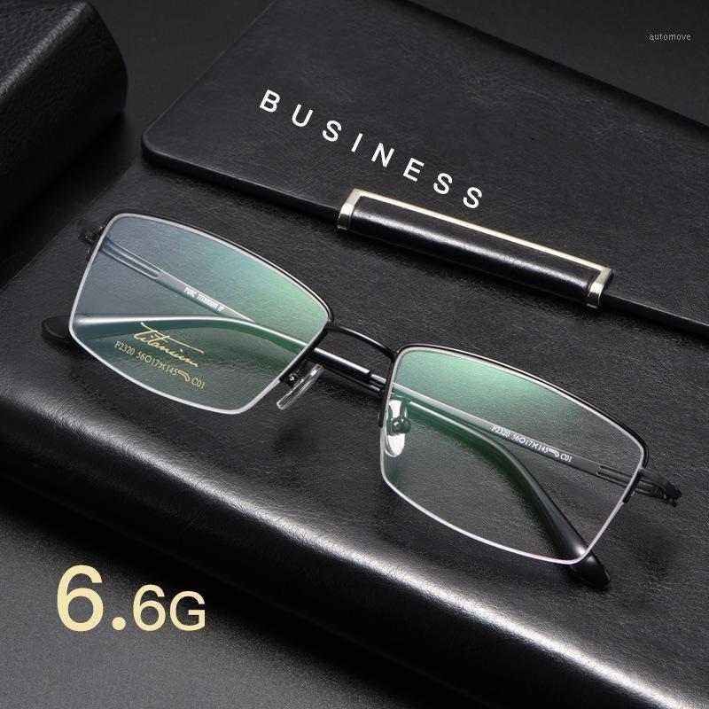 

Men's pure titanium half frame glasses frame ultra light mature business myopia glasses optical prescription F23201
