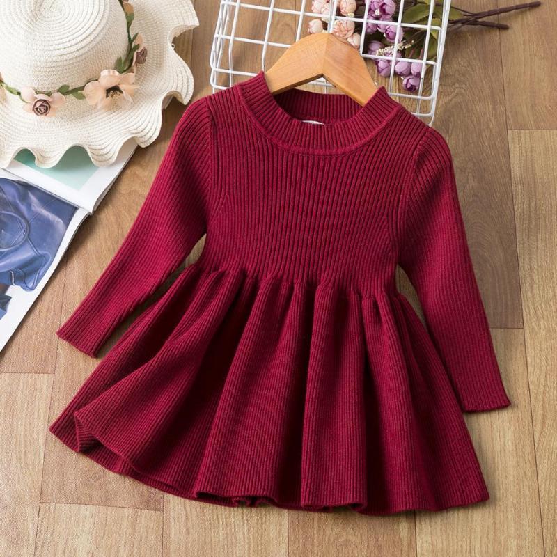 

Girl's Dresses Baby Girls Princess Dress Toddler Long Sleeve Autumn Winter Warm Clothinng Born Baptism Tutu For 0-2 Yrs, Red;yellow
