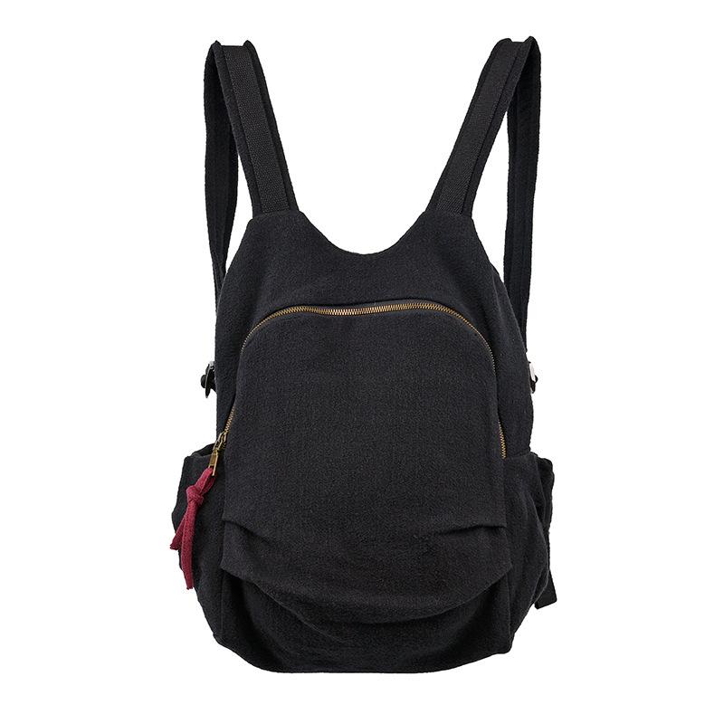 

Origional Design New Style Lady's Backpack Linen Bag Customizable Travel Backpack, Black
