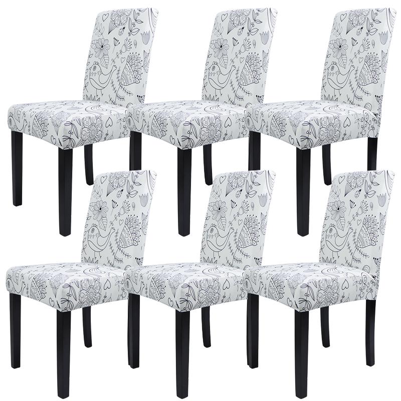 

6pcs/set Protective Home Dustproof Hotel Restaurant Dining Room Stretch Removable Reusable Universal Chair Slipcover Office