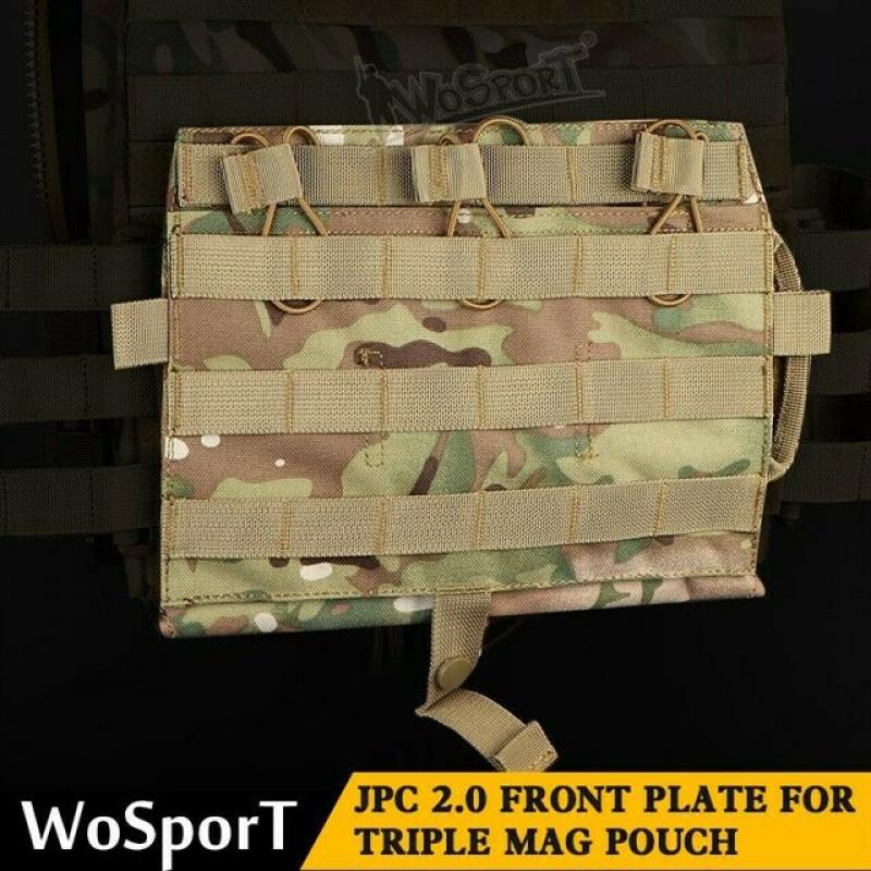 

New WoSporT Hunting Front Plate Molle Mag Pouch Bag Triple Package for JPC Tactical vest 2.0, Green