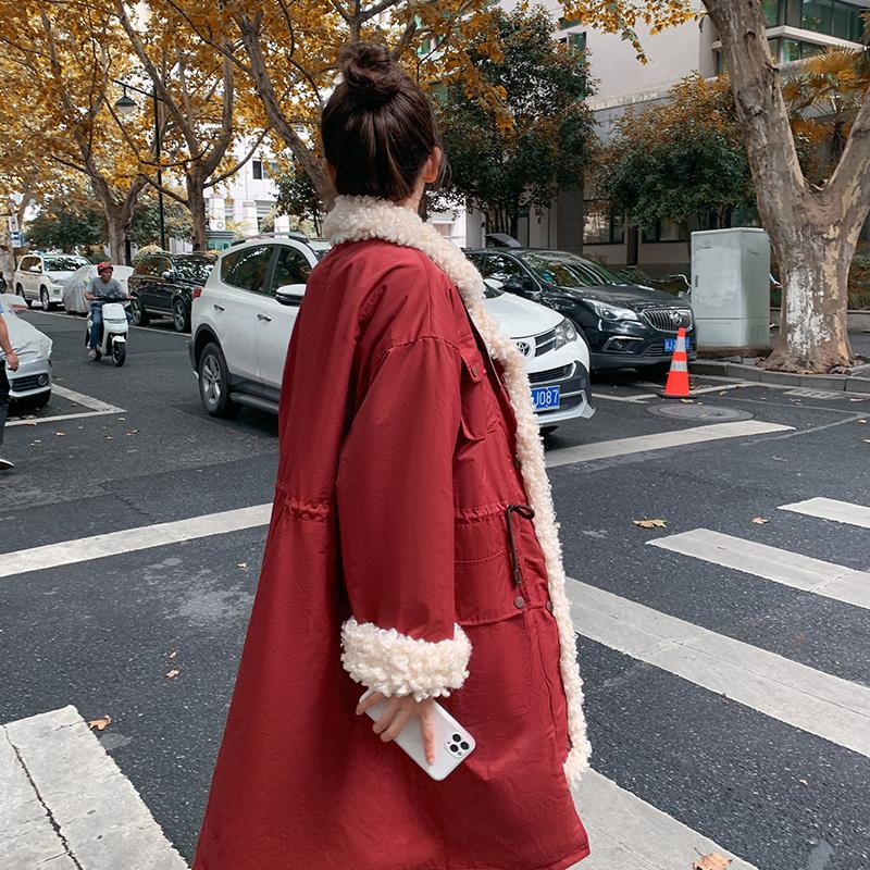 

2020 New women casual solid thick winter jacket plus size stand collar Parka Casual Slim Overcoat Winter Jacket, Black