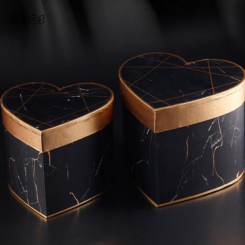 

Wholesale Large Bronzing Marble Heart-Shaped Round Gift Box Party Wedding Candy Jewelry Flower Packaging Decoration Gift Box