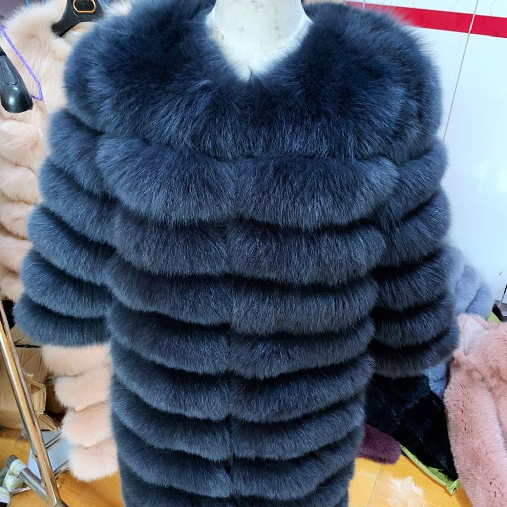 

NEW 2020 Real Fox Fur Coat Women Natural Real Fur Jackets Vest Winter Outerwear Women Clothes LJ201203, Beige
